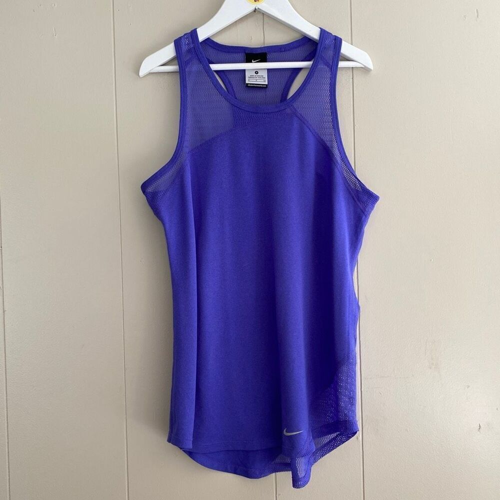 Nike Purple Dri-Fit Mesh Racerback Tank Top | Lightweight Training Shirt Size S